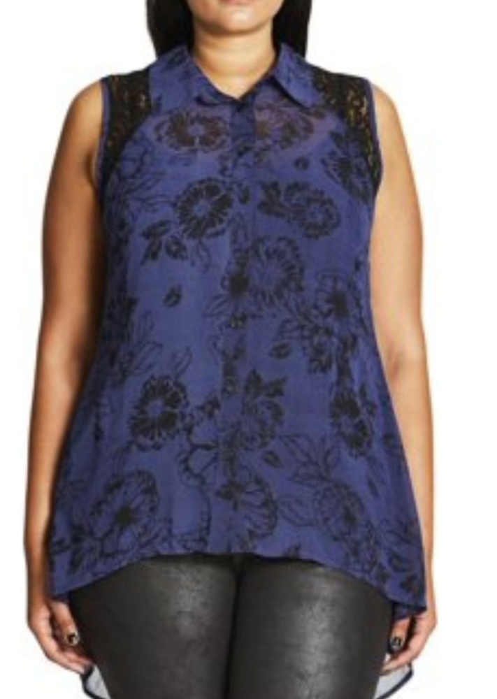 City Chic Hi-low Sleeveless Blouse